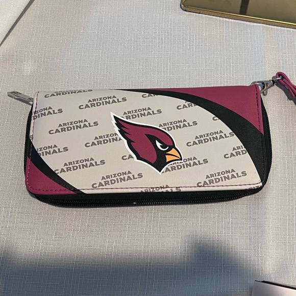 NFL Arizona Cardinals Wallet Clutch Black Red Cream NWOT - Picture 5 of 16